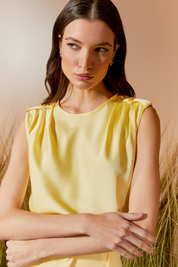 AGILITÀ - Blusa Detalhe Ombro Baunilha